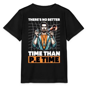 Instructeur d’éducation physique, il n’y a pas de meilleur moment pour l’enseignement de l’éducation physique - T-shirt bio MINI CREATOR Stanley/Stella Enfant - noir - Devant - Mikhail (115cm)
