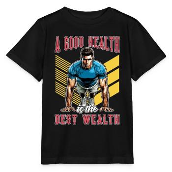 Coach de santé Une bonne santé est le meilleur entraînement - T-shirt bio MINI CREATOR Stanley/Stella Enfant - noir - Devant - Mikhail (115cm)