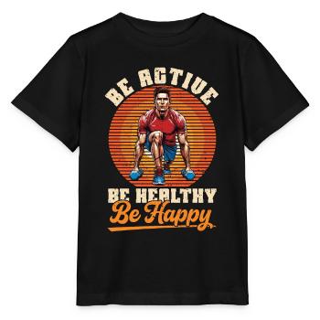 Coach de santé Être actif Être en bonne santé Être entraîneur de fitness - T-shirt bio MINI CREATOR Stanley/Stella Enfant - noir - Devant - Mikhail (115cm)