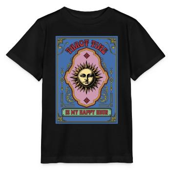 Tarot Time Is My Happy Hour Cartomancie Tarot Card - T-shirt bio MINI CREATOR Stanley/Stella Enfant - noir - Devant - Mikhail (115cm)