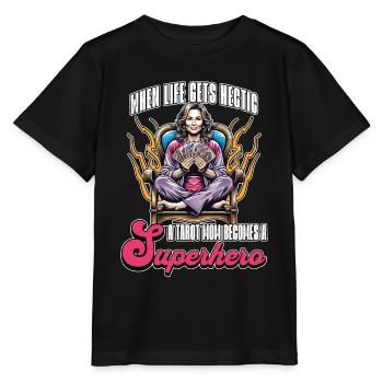 Lecture du tarot quand la vie devient mouvementée Lecture des cartes - T-shirt bio MINI CREATOR Stanley/Stella Enfant - noir - Devant - Mikhail (115cm)