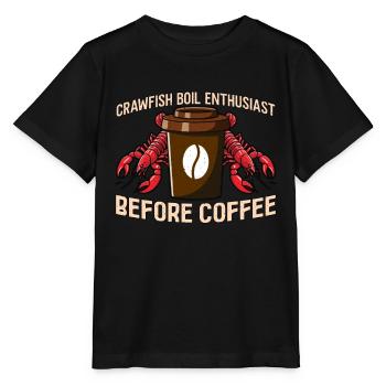 Amateur d’écrevisses bouillie avant le café de fruits de mer - T-shirt bio MINI CREATOR Stanley/Stella Enfant - noir - Devant - Mikhail (115cm)