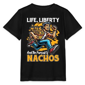 Nachos Life Liberty And The Pursuit Of Food Lover - Stanley/Stella MINI CREATOR Kids’ T-Shirt - black - Front - Mikhail (115cm)