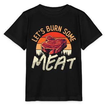 Pulled Pork BBQ Let's Burn Some Meat Pork BBQ - Stanley/Stella MINI CREATOR Kids’ T-Shirt - black - Front - Mikhail (115cm)