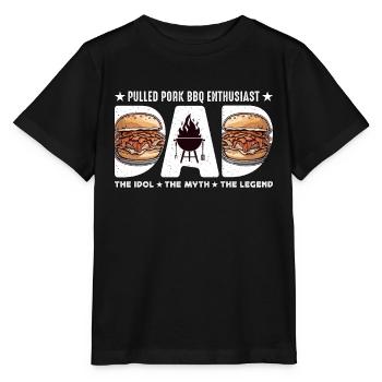 Pulled Pork BBQ Enthusiast Dad The Idol Meat Lover - Stanley/Stella MINI CREATOR Kids’ T-Shirt - black - Front - Mikhail (115cm)