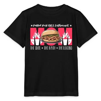 Pulled Pork BBQ Enthusiast Mom Loves Grilled Meat - Stanley/Stella MINI CREATOR Kids’ T-Shirt - black - Front - Mikhail (115cm)