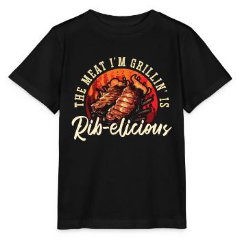 Côtes levées Barbecue La viande que je grille est des côtes levées fumées - T-shirt bio MINI CREATOR Stanley/Stella Enfant - noir - Devant - Mikhail (115cm)