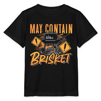 Brisket Barbeque May Contain Brisket Meat Lover - Stanley/Stella Kinder T-Shirt MINI CREATOR  - Schwarz - Vorne - Mikhail (115cm)