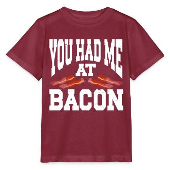 Tu m’as eu au bacon - T-shirt bio MINI CREATOR Stanley/Stella Enfant - bordeaux - Devant - Kain (125cm)
