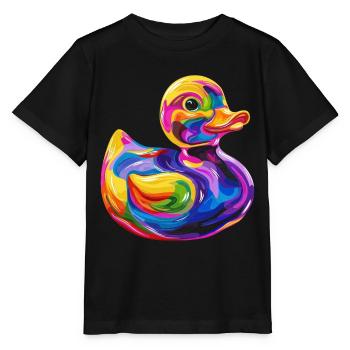 Rubber Duckie Popart - Stanley/Stella MINI CREATOR Kids’ T-Shirt - black - Front - Mikhail (115cm)