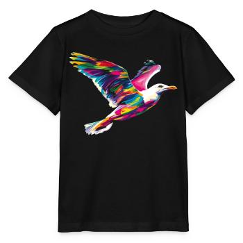 Seemöwe Möwe Seevogel Popart - Stanley/Stella Kinder T-Shirt MINI CREATOR  - Schwarz - Vorne - Mikhail (115cm)
