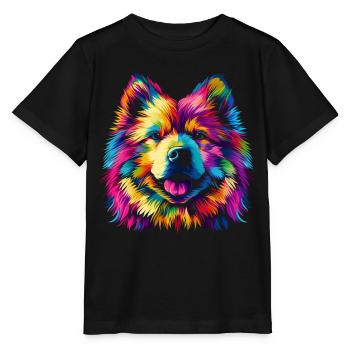 Samoyed Dog Popart - Stanley/Stella MINI CREATOR Kids’ T-Shirt - black - Front - Mikhail (115cm)