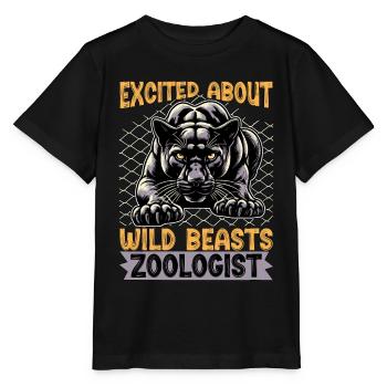 Zoologiste enthousiasmé par Wild Beasts Zookeeper - T-shirt bio MINI CREATOR Stanley/Stella Enfant - noir - Devant - Mikhail (115cm)