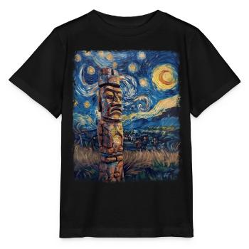 Tiki Luau Hawaiian Hawaii Tiki Maske Sternennacht - Stanley/Stella Kinder T-Shirt MINI CREATOR  - Schwarz - Vorne - Mikhail (115cm)