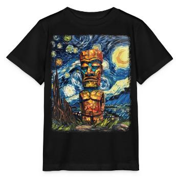 Tiki Luau Hawaiian Hawaii Tiki Maske Sternennacht - Stanley/Stella Kinder T-Shirt MINI CREATOR  - Schwarz - Vorne - Mikhail (115cm)