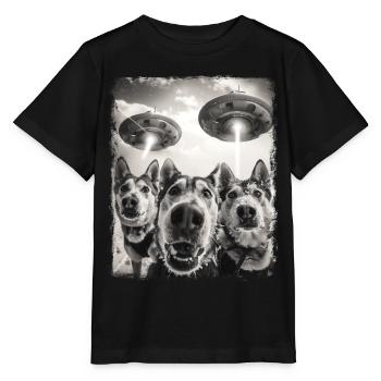 Mushing Sled Dog Sledding UFO Alien Extraterrestri - Stanley/Stella MINI CREATOR Kids’ T-Shirt - black - Front - Mikhail (115cm)