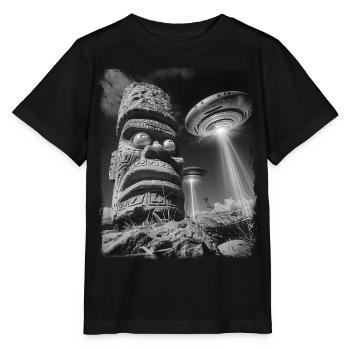 Tiki Luau Tiki Mask UFO Alien Alien Self - Stanley/Stella MINI CREATOR Kids’ T-Shirt - black - Front - Mikhail (115cm)