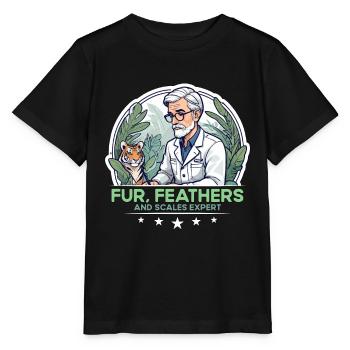 Zoologiste expert en plumes et écailles Zoologie - T-shirt bio MINI CREATOR Stanley/Stella Enfant - noir - Devant - Mikhail (115cm)
