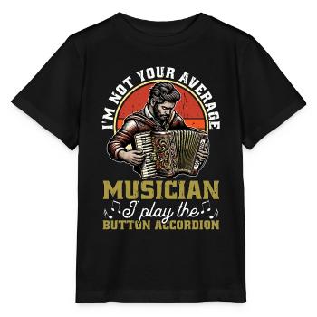 Accordéon Je ne suis pas un musicien moyen Musique folklorique - T-shirt bio MINI CREATOR Stanley/Stella Enfant - noir - Devant - Mikhail (115cm)