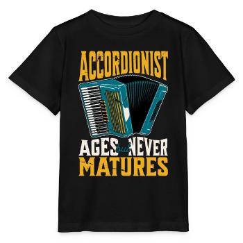 L’accordéoniste vieillit mais ne mûrit jamais la musique folklorique - T-shirt bio MINI CREATOR Stanley/Stella Enfant - noir - Devant - Mikhail (115cm)