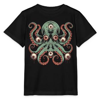 Weirdcore Ästhetischer Oktopus Augäpfel Cthulhu St - Stanley/Stella Kinder T-Shirt MINI CREATOR  - Schwarz - Vorne - Mikhail (115cm)