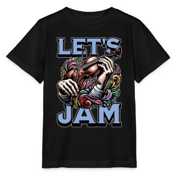 Fiddle Let's Jam String Instrument Fiddle Player - Stanley/Stella MINI CREATOR Kids’ T-Shirt - black - Front - Mikhail (115cm)