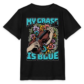 Fiddle My Grass Is Blue Music Lover Fiddle Player - Stanley/Stella MINI CREATOR Kids’ T-Shirt - black - Front - Mikhail (115cm)