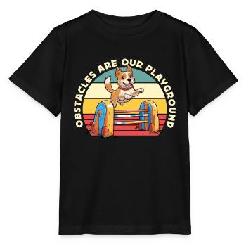 Les obstacles d’entraînement à l’agility canin sont nos sports canins - T-shirt bio MINI CREATOR Stanley/Stella Enfant - noir - Devant - Mikhail (115cm)