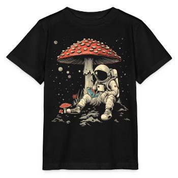 Cottagecore Aesthetic Astronaut Frog Mushroom Witc - Stanley/Stella MINI CREATOR Kids’ T-Shirt - black - Front - Mikhail (115cm)