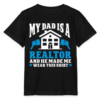 Agent immobilier Agent immobilier - T-shirt bio MINI CREATOR Stanley/Stella Enfant - noir - Devant - Mikhail (115cm)