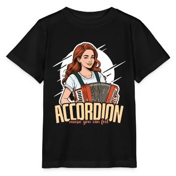 Musique d’accordéon Vous pouvez vous sentir passionné de musique folklorique - T-shirt bio MINI CREATOR Stanley/Stella Enfant - noir - Devant - Mikhail (115cm)