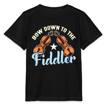 Fiddle Bow Down to the Fiddler String Instrument - Stanley/Stella MINI CREATOR Kids’ T-Shirt - black - Front - Mikhail (115cm)