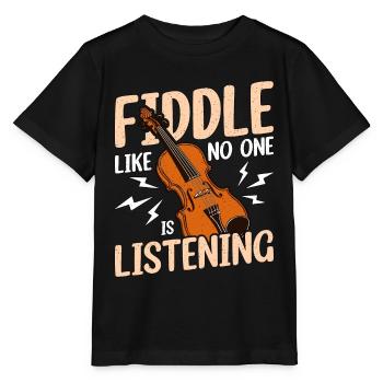 Fiddle Like No One's Listening String Instrument - Stanley/Stella MINI CREATOR Kids’ T-Shirt - black - Front - Mikhail (115cm)
