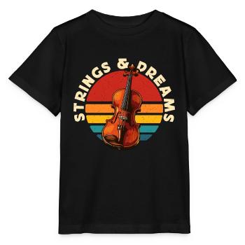 Fiddle Strings & Dreams Musical Instrument Lover - Stanley/Stella MINI CREATOR Kids’ T-Shirt - black - Front - Mikhail (115cm)