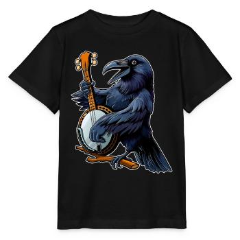 Raven Crow Joueur de banjo bluegrass - T-shirt bio MINI CREATOR Stanley/Stella Enfant - noir - Devant - Mikhail (115cm)