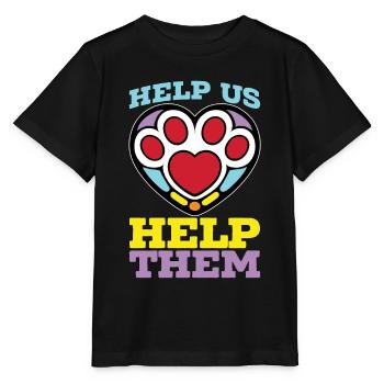 Refuge pour animaux Aidez-nous à les aider Adoption d’animaux de compagnie - T-shirt bio MINI CREATOR Stanley/Stella Enfant - noir - Devant - Mikhail (115cm)