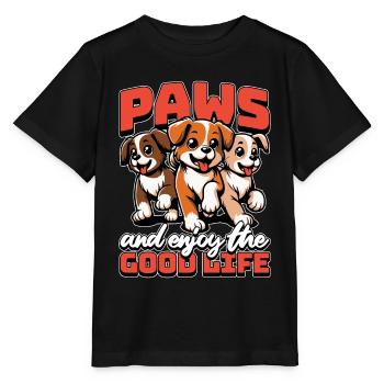 Refuge pour animaux Paws Et Profitez du bon propriétaire de chien - T-shirt bio MINI CREATOR Stanley/Stella Enfant - noir - Devant - Mikhail (115cm)
