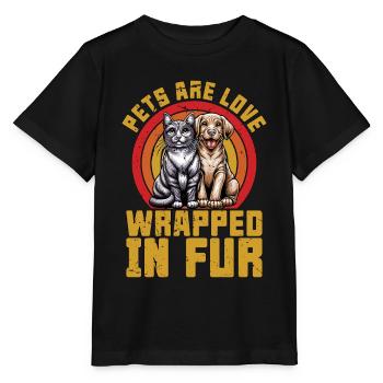 Les animaux de compagnie du refuge pour animaux sont l’amour enveloppé dans l’amour des chiens - T-shirt bio MINI CREATOR Stanley/Stella Enfant - noir - Devant - Mikhail (115cm)