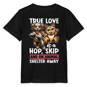 Refuge pour animaux Le véritable amour est un houblon Droits des animaux - T-shirt bio MINI CREATOR Stanley/Stella Enfant - noir - Devant - Mikhail (115cm)