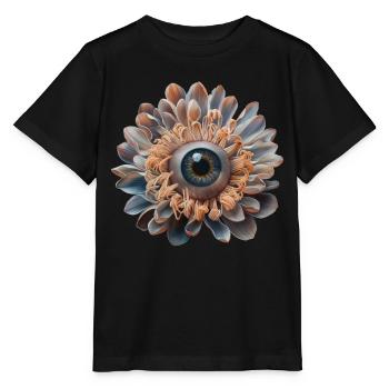 Weirdcore Ästhetische Blume Menschlicher Augapfel - Stanley/Stella Kinder T-Shirt MINI CREATOR  - Schwarz - Vorne - Mikhail (115cm)