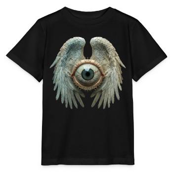 Weirdcore Ästhetisch Menschlicher Augapfel Flügel - Stanley/Stella Kinder T-Shirt MINI CREATOR  - Schwarz - Vorne - Mikhail (115cm)