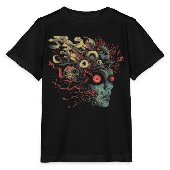 Esthétique Weirdcore Femme Bizarre Visage Dreamcore Au - T-shirt bio MINI CREATOR Stanley/Stella Enfant - noir - Devant - Mikhail (115cm)