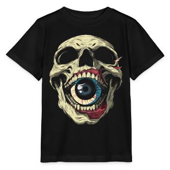 Weirdcore Ästhetisch Totenkopf Augapfel Gruselig S - Stanley/Stella Kinder T-Shirt MINI CREATOR  - Schwarz - Vorne - Mikhail (115cm)