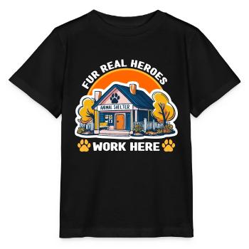 Refuge pour animaux pour les vrais héros Travail Famille d’accueil - T-shirt bio MINI CREATOR Stanley/Stella Enfant - noir - Devant - Mikhail (115cm)