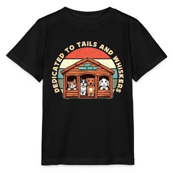 Refuge pour animaux dédié aux queues et aux familles d’accueil - T-shirt bio MINI CREATOR Stanley/Stella Enfant - noir - Devant - Mikhail (115cm)