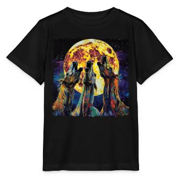 Appaloosa Pferd Howling Moon - Stanley/Stella Kinder T-Shirt MINI CREATOR  - Schwarz - Vorne - Mikhail (115cm)