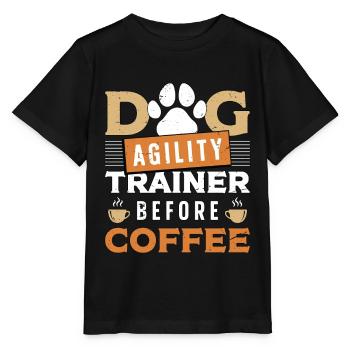 Dresseur d’agilité canine avant l’amateur de café de sport canin - T-shirt bio MINI CREATOR Stanley/Stella Enfant - noir - Devant - Mikhail (115cm)