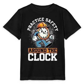 Safety Officer Practice Safety Around Construction - Stanley/Stella MINI CREATOR Kids’ T-Shirt - black - Front - Mikhail (115cm)