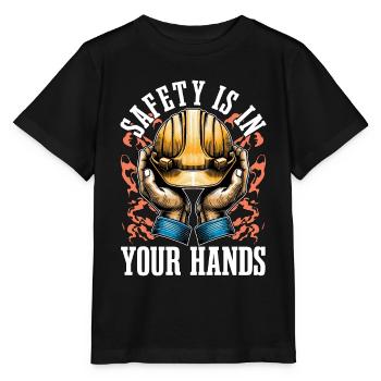 Safety Officer Safety Is In Your Patrol Control - Stanley/Stella Kinder T-Shirt MINI CREATOR  - Schwarz - Vorne - Mikhail (115cm)