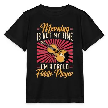 Fiddle Player Morning Is Not My Time Violinist - Stanley/Stella MINI CREATOR Kids’ T-Shirt - black - Front - Mikhail (115cm)